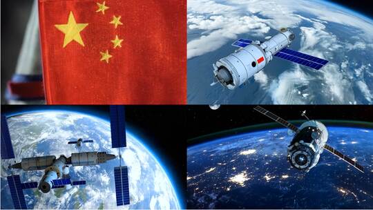 中国航天卫星空间站高清在线视频素材下载