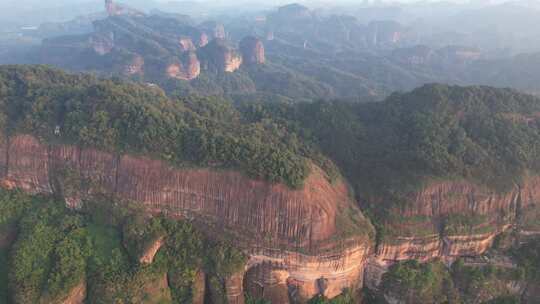 广东韶关丹霞山5A景区日出日落晚霞航拍