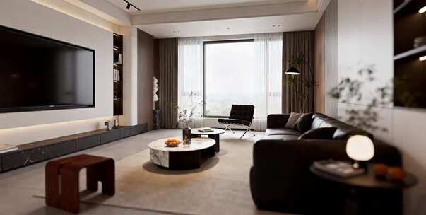 现代简约风格客厅室内场景