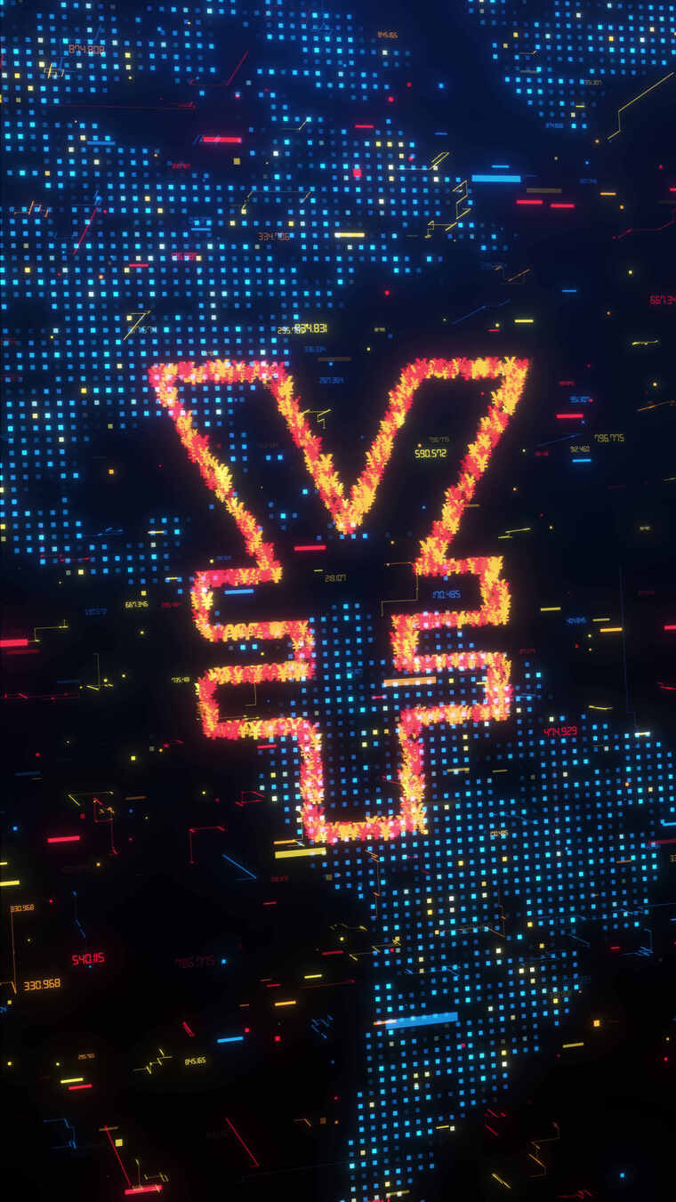 科技感人民币符号画面