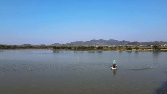 武汉梁子湖螃蟹养殖基地航拍