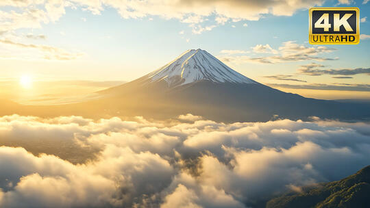 富士山日本火山国外风景旅游视频素材3