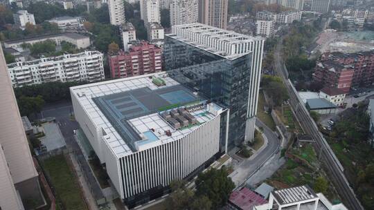 航拍湖北宜昌西陵区现代化城市建设