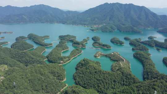 航拍杭州千岛湖景区