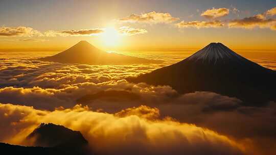 富士山日出云海景观