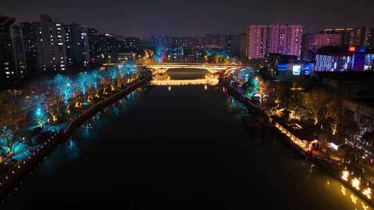 杭州市拱墅区拱宸桥京杭大运河夜景