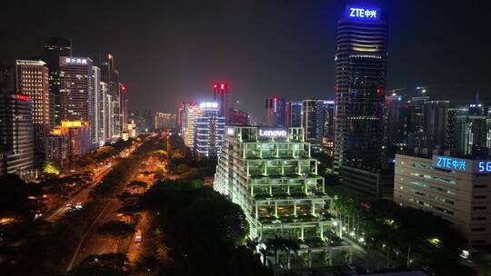深圳 深圳夜景 夜景 航拍 科技园