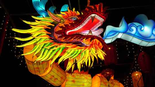 中国秦淮灯会，南京老门东的龙年龙灯笼