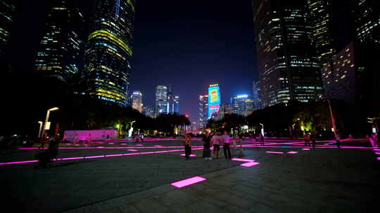 广州珠江新城花城广场夜景