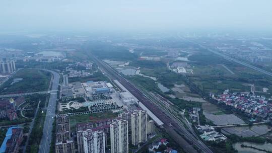 外地城市航空景色