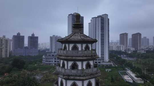 海南海口明昌塔航拍