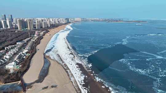 秦皇岛冬季海边冻海