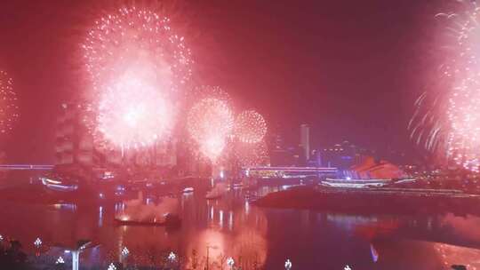 跨年焰火 烟花绽放 跨年烟花表演 重庆夜景