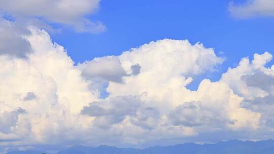 蓝天白云晴空空境 流动的云 时间变化视频素材模板下载