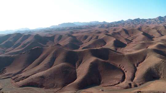 航拍甘肃西北黄土高原地貌丹霞地貌戈壁沙漠视频素材模板下载