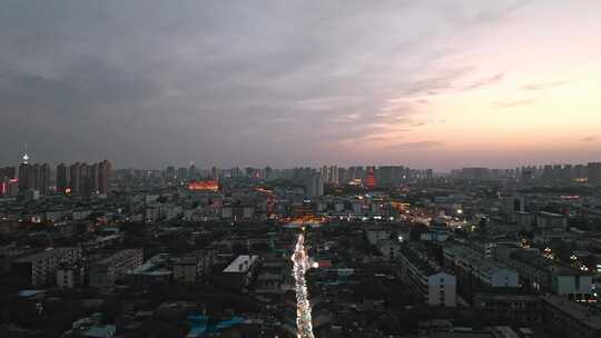 航拍洛阳丽景门夜景