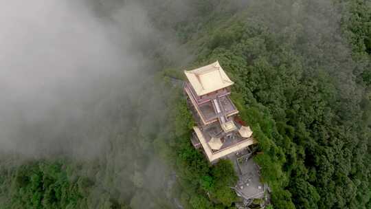 航拍陕西 西安 南五台景区 秦岭山脉