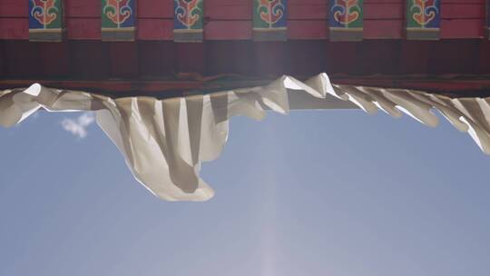 西藏民俗屋檐装饰慢动作