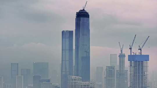 城市台风雨天济南