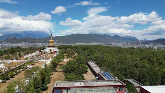 航拍云南丽江金塔景区4A景区