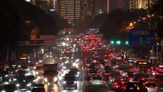 深圳深南中路夜景车流