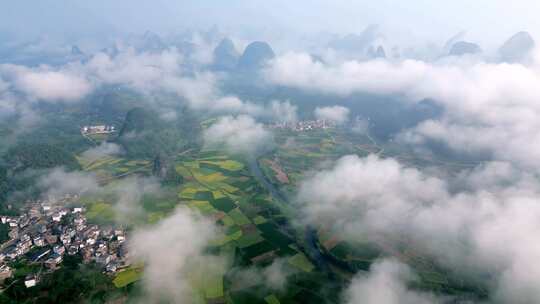 桂林山水阳朔风光中国航拍