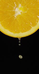 2K竖屏新鲜的橙子滴汁液
