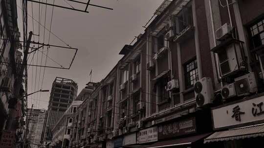 怀旧氛围的上海老街和人文生活