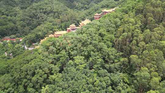 广东东莞大岭山森林公园观音寺航拍