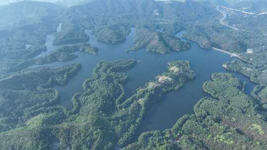 森林山水湖泊航拍青山绿水山川河流山峰风景