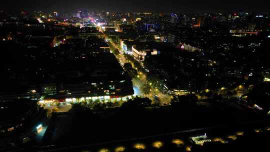 杭州西湖区延安路夜景车流延时摄影