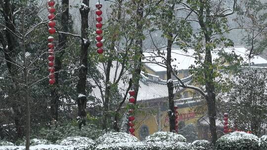 杭州上天竺法喜讲寺下雪天风景