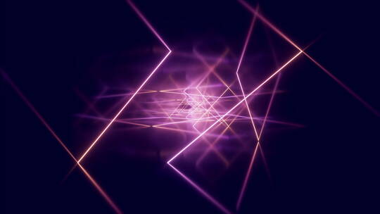 线条霓虹光线隧道循环动画3D渲染