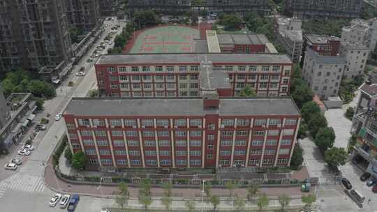 福建省福州市福清市百合小学校园风光航拍