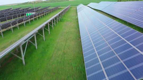 航拍绿色能源太阳能光伏发电