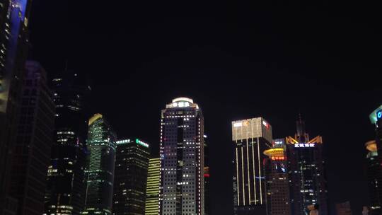 上海陆家嘴外滩东方明珠三件套4K夜景素材