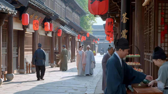 热闹繁华的古代街景
