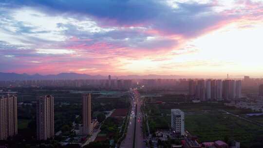 石家庄雨后夕阳