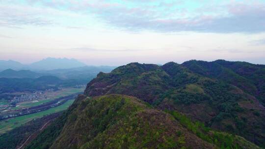 江西上饶横峰岑山夕阳航拍延时风光