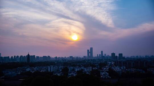 6K日落大场景城市延时空镜视频