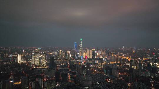 上海陆家嘴夜景环绕航拍