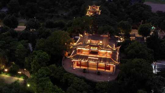 夜景晴川阁航拍