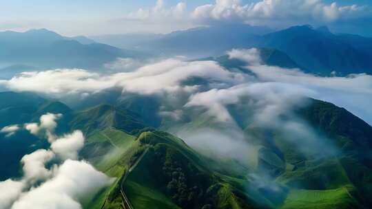 山川河流空中俯瞰美景