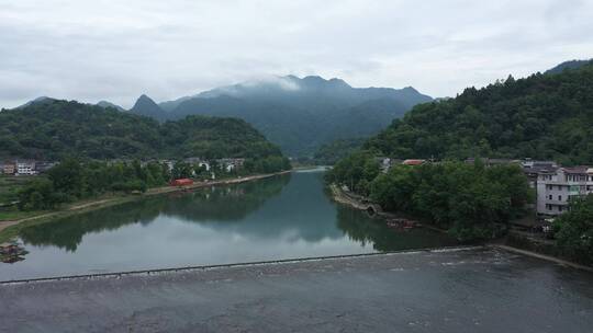 航拍浙江温州楠溪江景区石桅岩