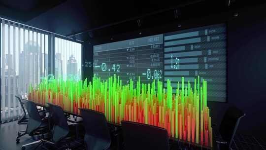会议室和财务分析图表