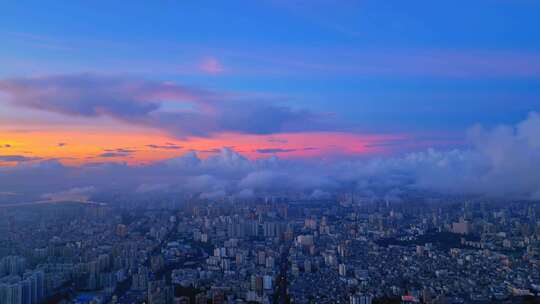 夏天 晚霞 云层 黄昏 日落 天空 海南 空镜