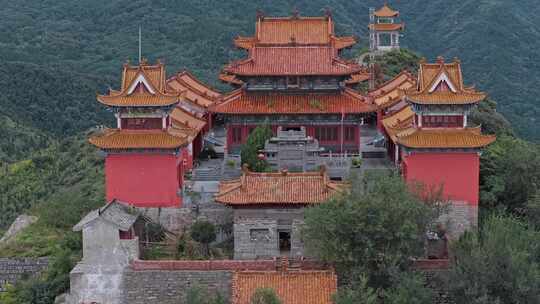 航拍洛阳偃师牛心山洪江寺