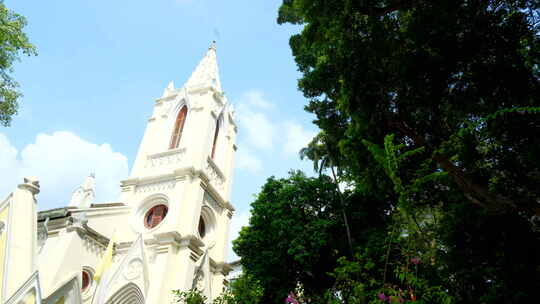 广州老街沙面大街历史景观欧式建筑