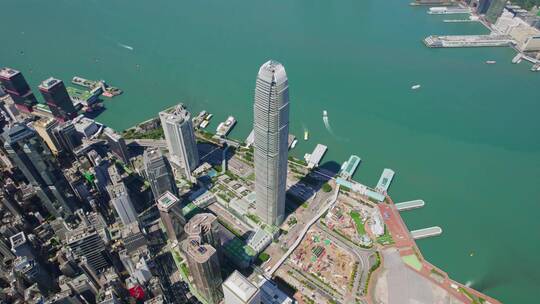 中国香港中环金融圈IFC 4K航拍