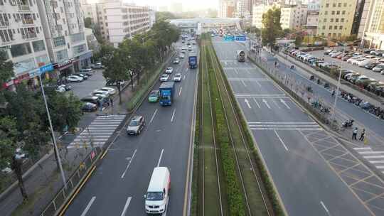 圆形十字路口航拍